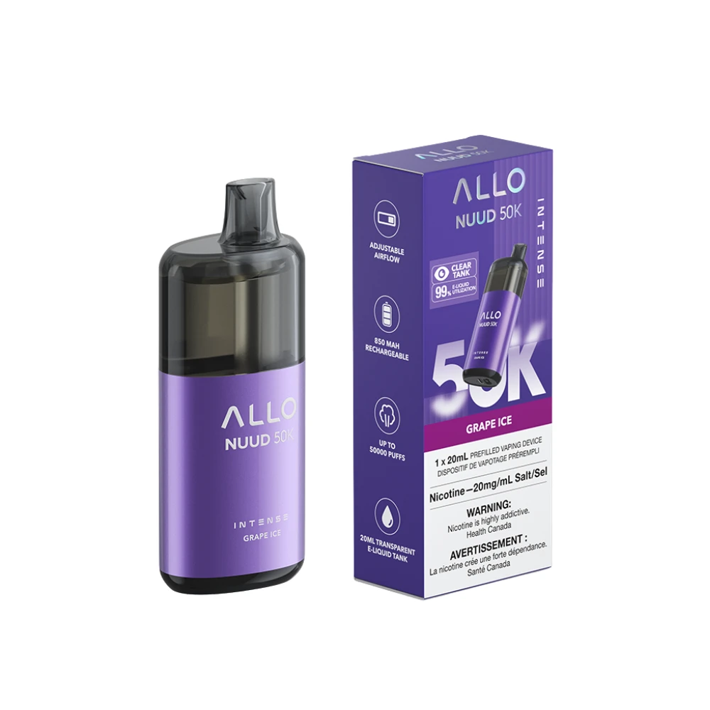 [AIND-GRI-2020-ON] [ON] Allo Intense Nuud 50K Disposable Vape – 5ct (Grape Ice)