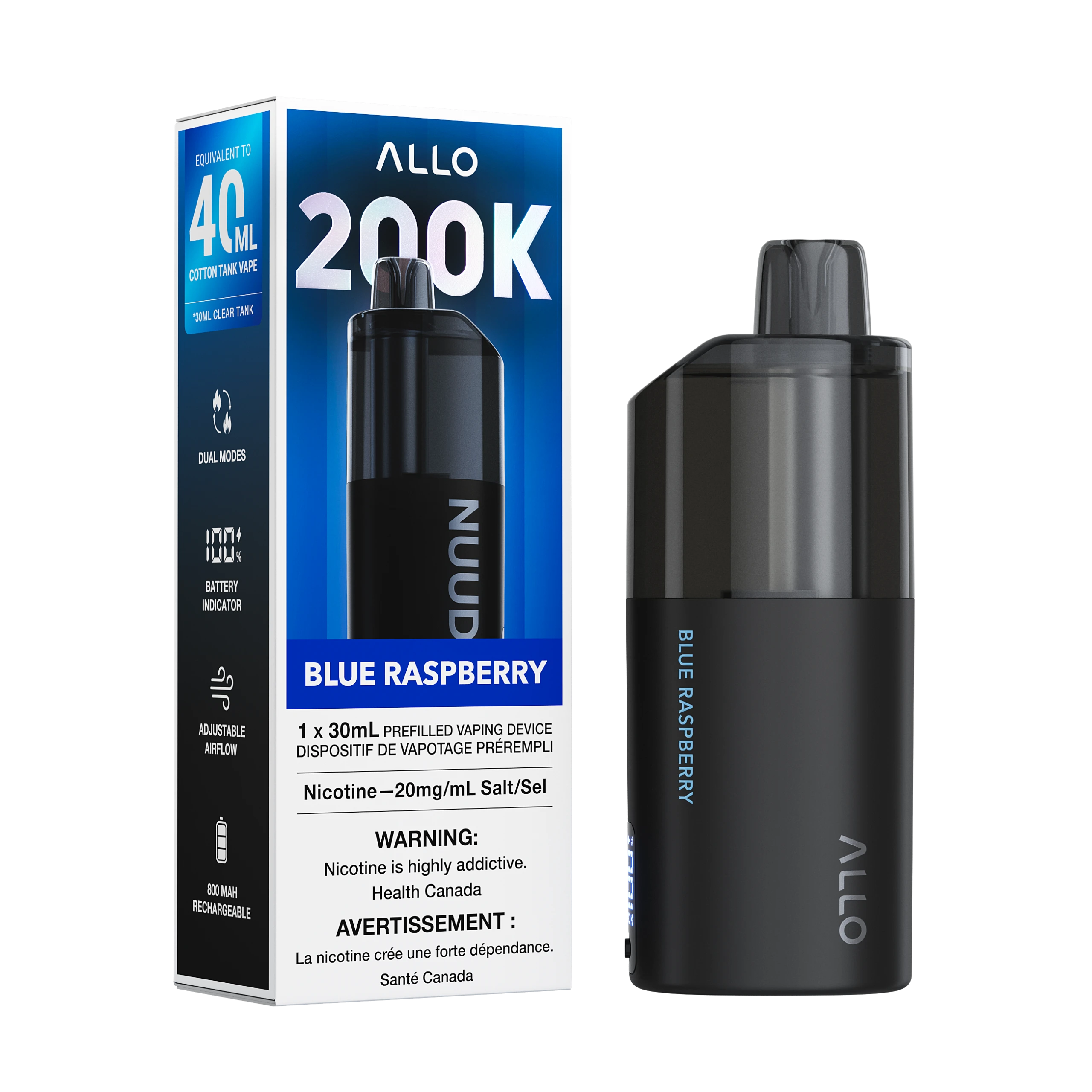 ALLO NUUD 200K – Blue Raspberry – Retail Box + Device ALLO NUUD 200K – Blue Raspberry – Retail Box + Device