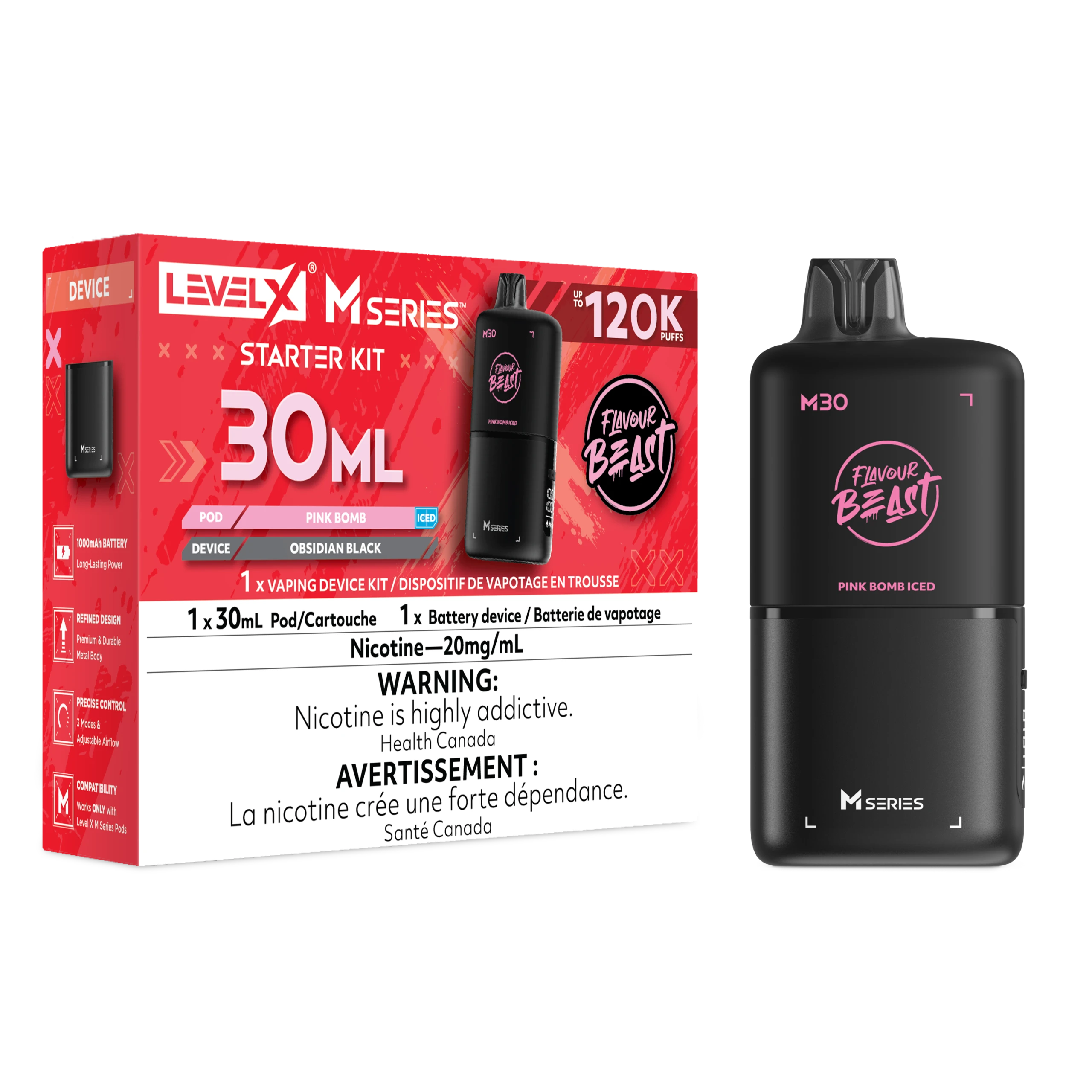 LevelX-M-FlavourBeast_StarterKit_AUG2026-RENDER-FAM_20mg-PinkBomb LevelX-M-FlavourBeast_StarterKit_AUG2026-RENDER-FAM_20mg-PinkBomb
